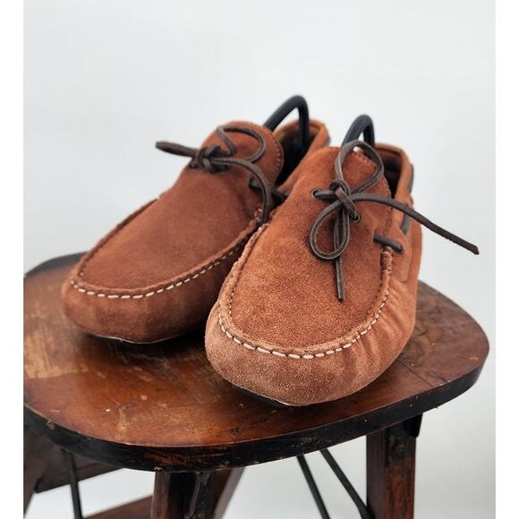 Cole Haan Zerogrand Men's 11 Loafers Shoes Camp Driving Moc Toe Brown Suede - Picture 4 of 8